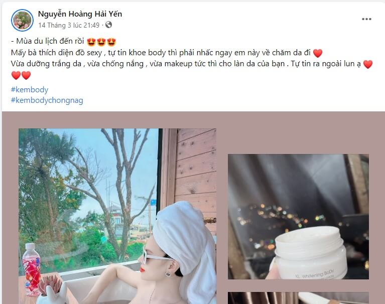 Mẫu quảng cáo kem body số 1