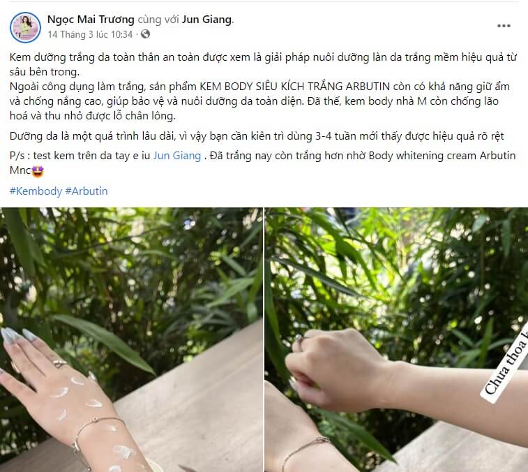 Mẫu quảng cáo kem body số 2