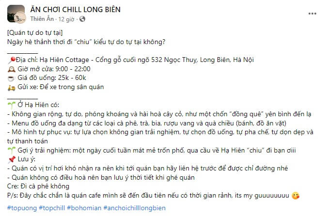 Mẫu stt quảng cáo quán ăn số 2