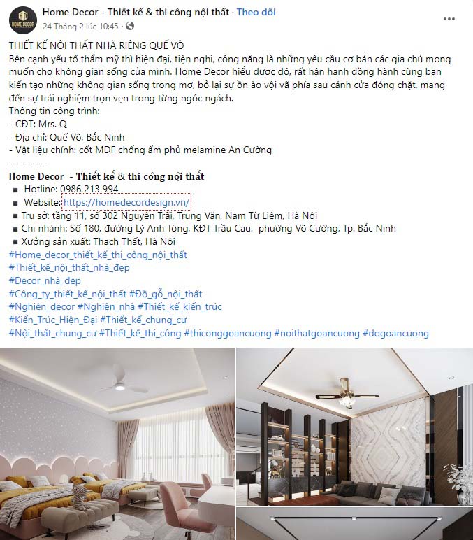 Mẫu content bán đồ nội thất