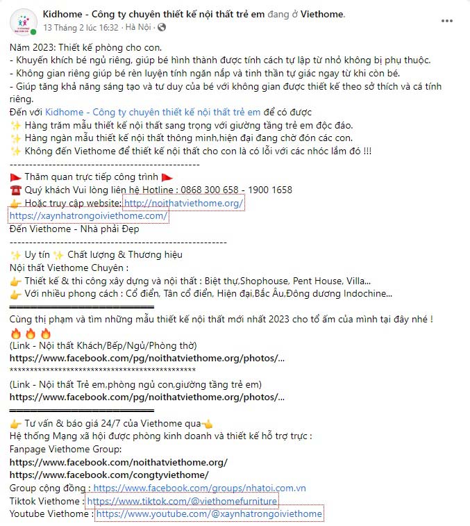 Mẫu content nội thất phòng bếp