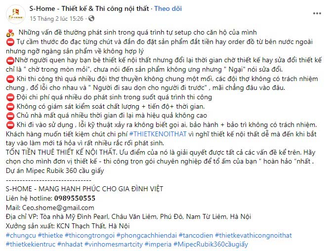 Mẫu content nội thất chung cư