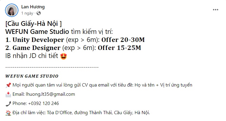 Mẫu content tuyển dụng IT 2