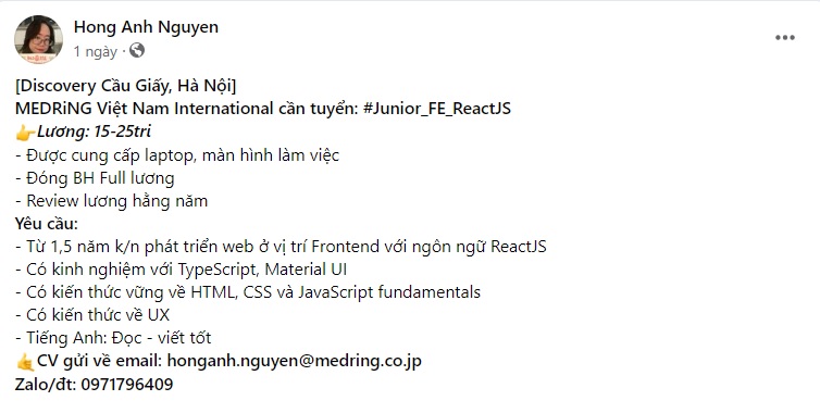 Mẫu content tuyển dụng IT 3