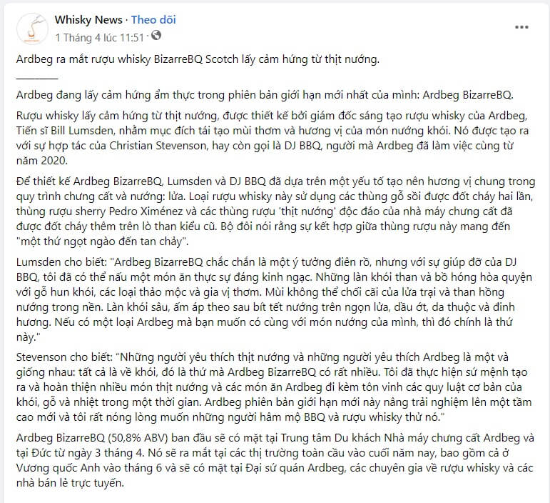 Mẫu bài viết quảng cáo rượu Whisky 3