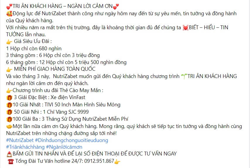 Mẫu content tri ân khách hàng số 1