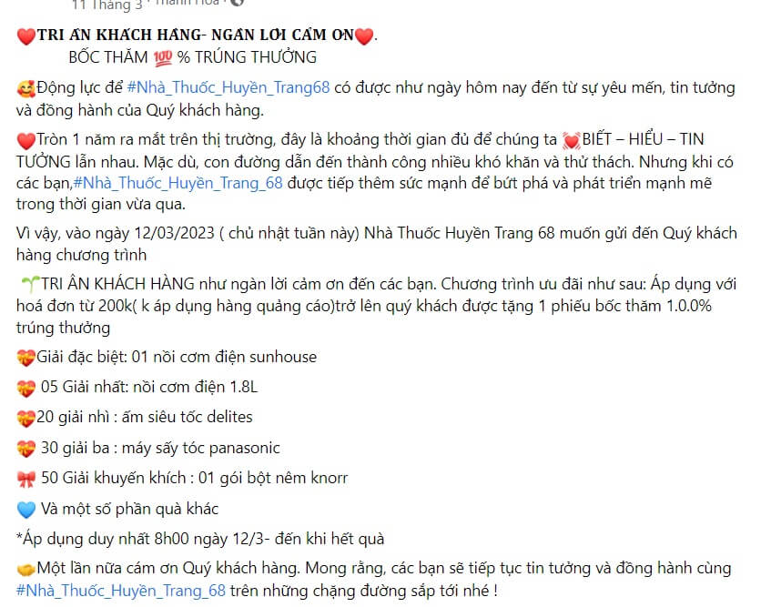 Mẫu content tri ân khách hàng số 5