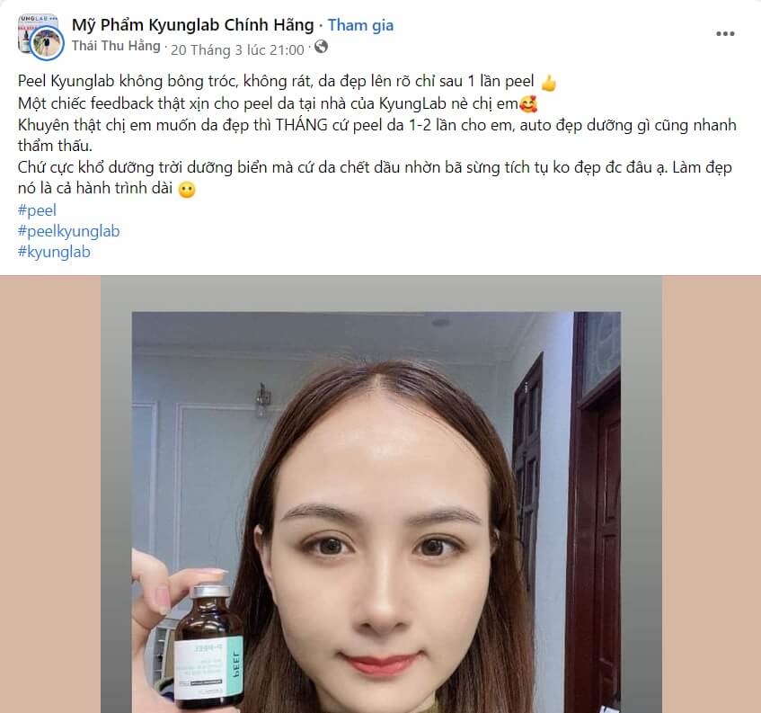 Mẫu content feedback khách hàng về mỹ phẩm
