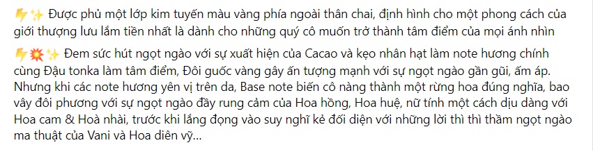 Mẫu content feedback khách hàng về nước hoa 4