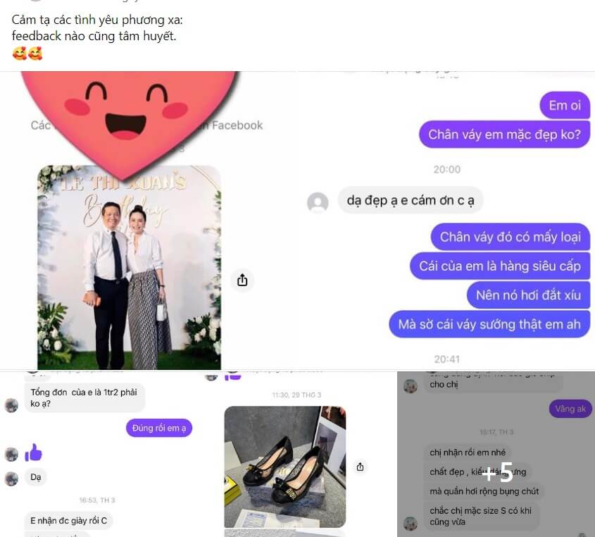Mẫu content feedback khách hàng về quần áo