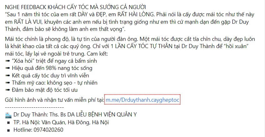 Mẫu content feedback khách hàng về tóc 2