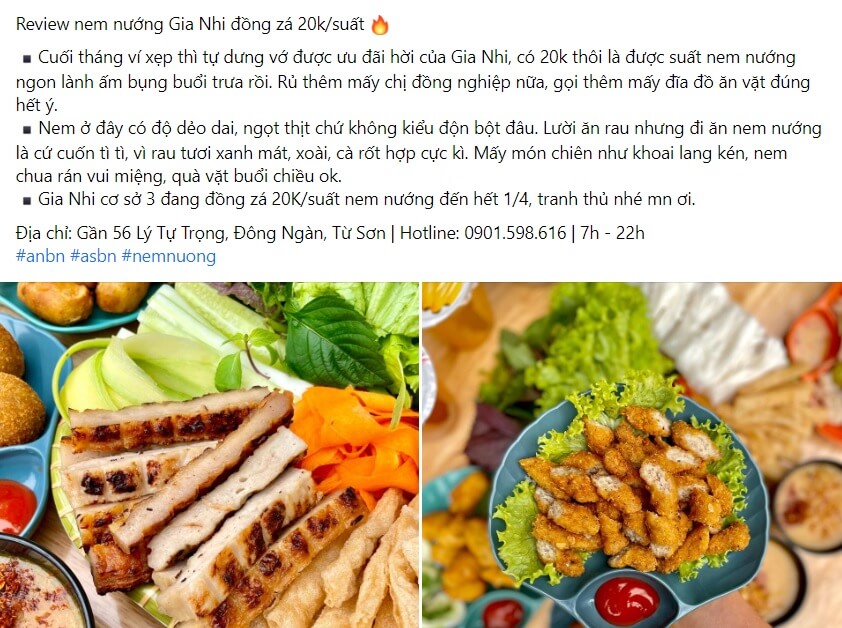 Mẫu content feedback khách hàng về đồ ăn 3
