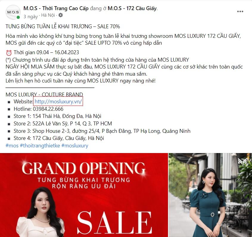 Mẫu content khai trương quần áo 1