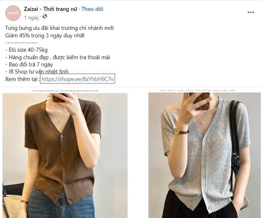 Stt khai trương cửa hàng quần áo