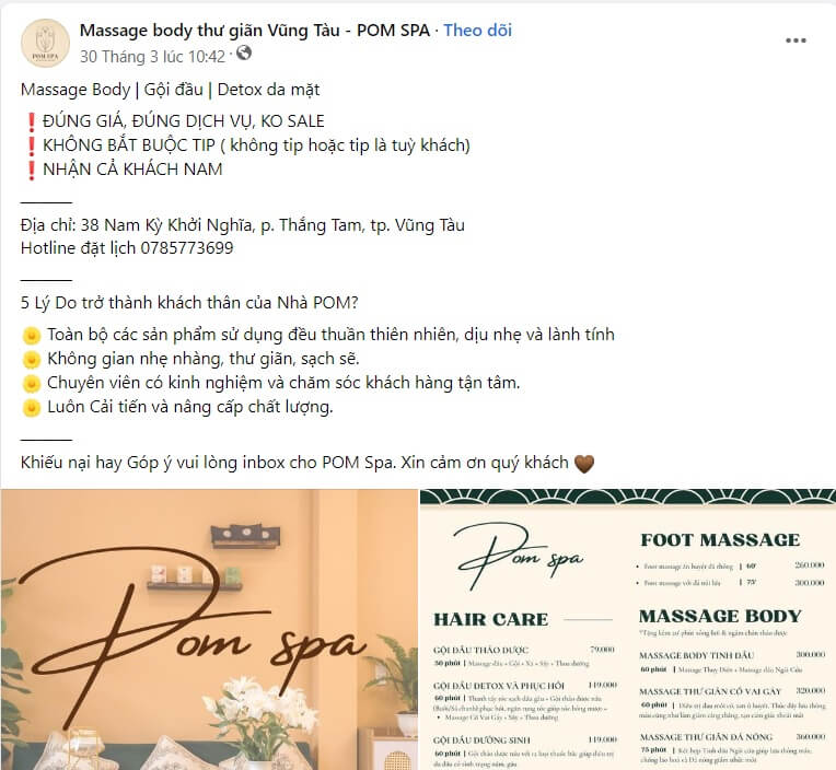 Mẫu bài viết quảng cáo Massage số 5