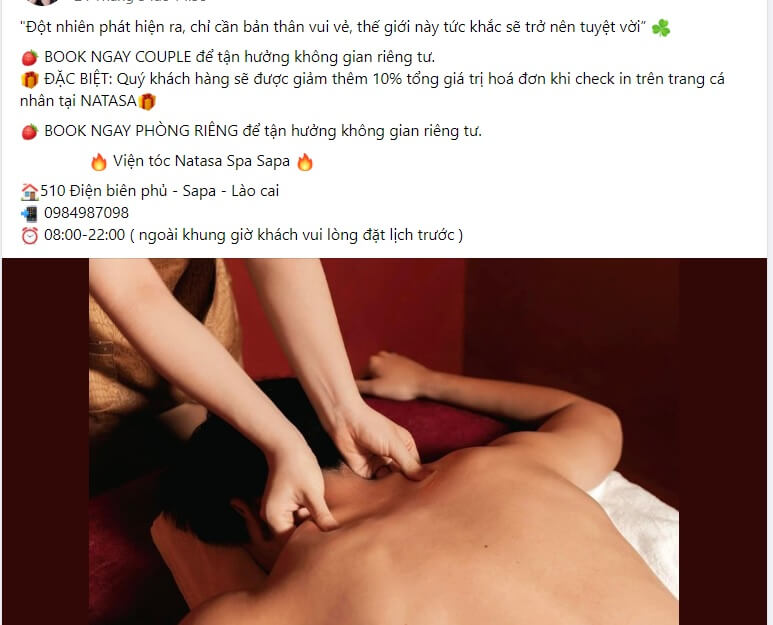 Mẫu bài viết quảng cáo Massage số 6