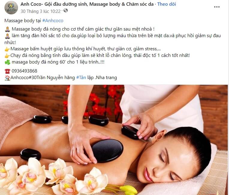 Mẫu bài viết quảng cáo Massage số 9