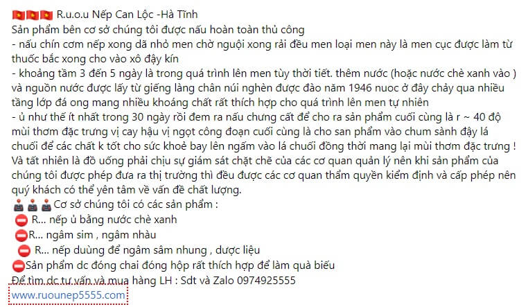 Mẫu bài viết quảng cáo rượu Nếp 1