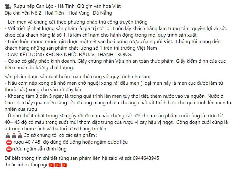 Mẫu bài viết quảng cáo rượu Nếp 2