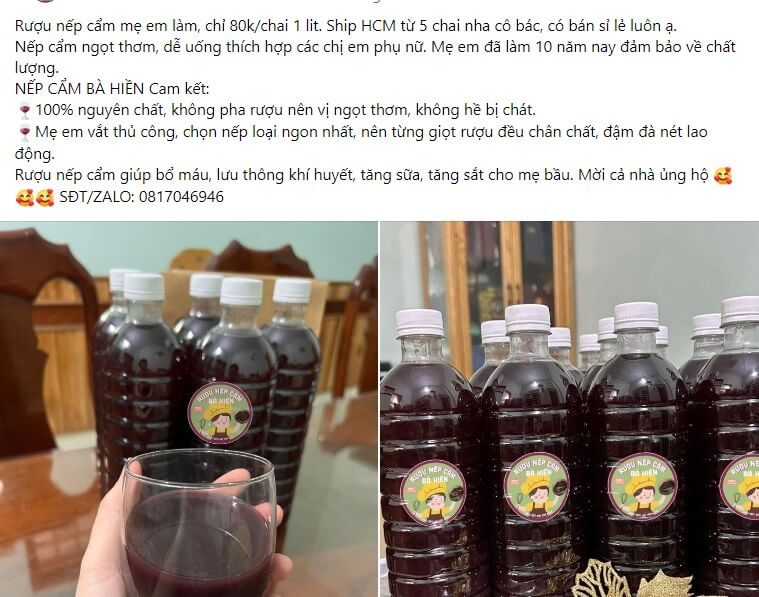 Mẫu bài viết quảng cáo rượu Nếp