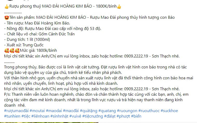 Mẫu bài viết quảng cáo rượu Mao đài 2