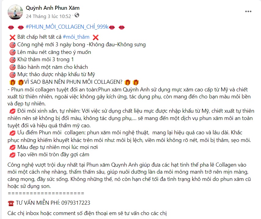 stt quảng cáo phun môi