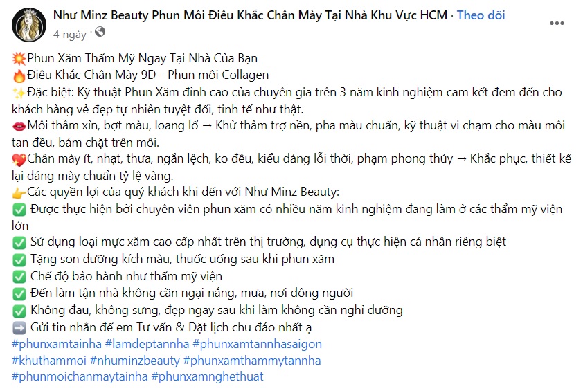 stt quảng cáo phun môi