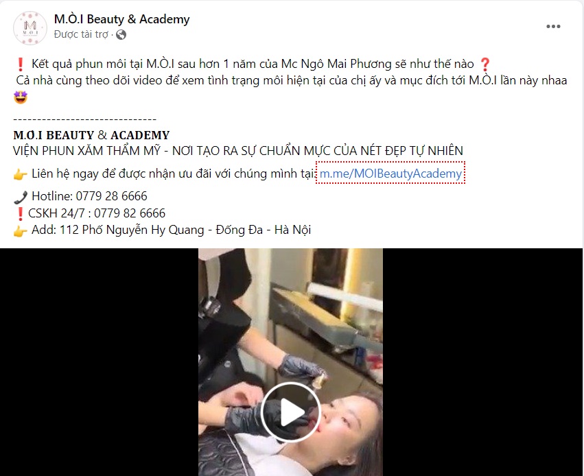 Bài viết quảng cáo phun xăm môi 3