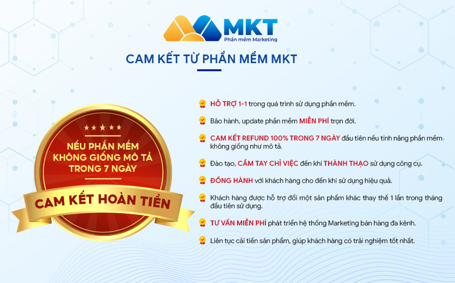 Cam kết từ phần mềm MKT