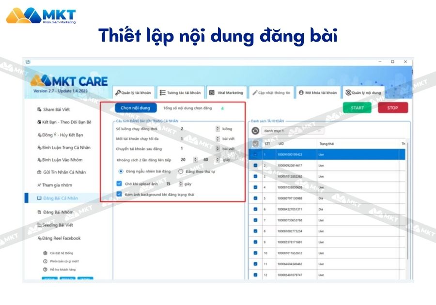 Sử dụng phần mềm lên lịch đăng bài MKT Care