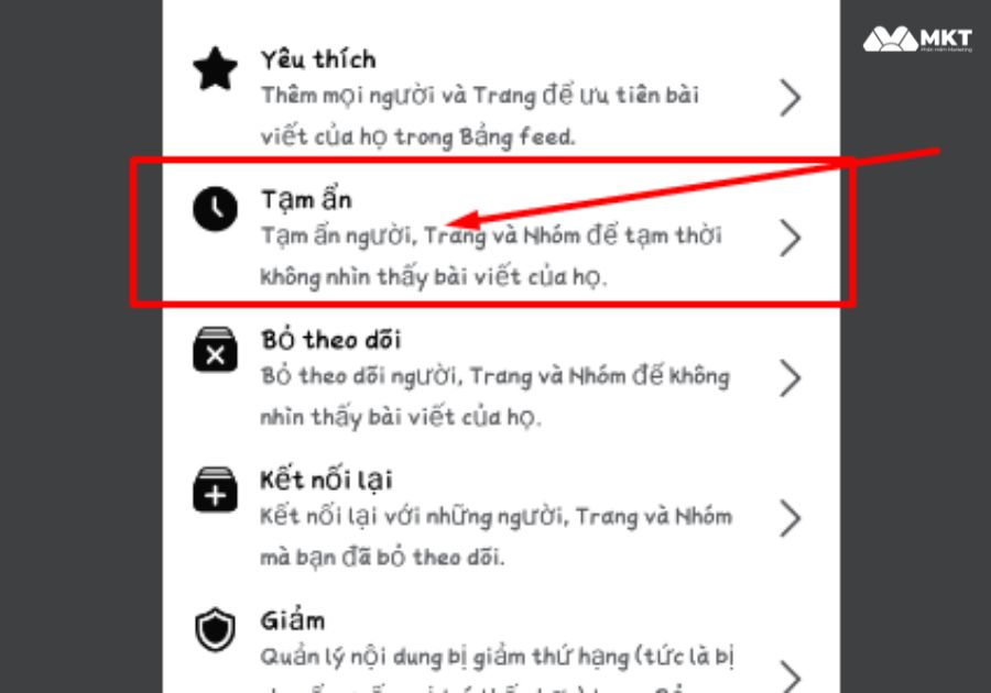Chọn tạm ẩn