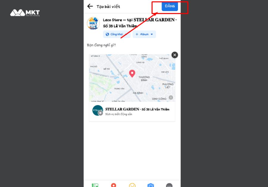 Nhấn chọn đăng