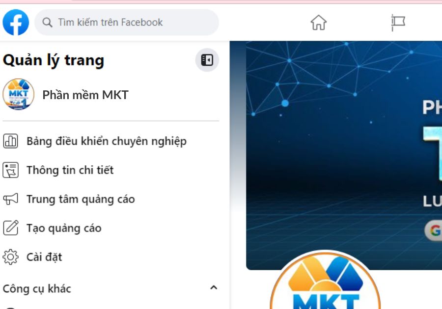 Truy cập vào fanpage bạn đang quản lý. 
