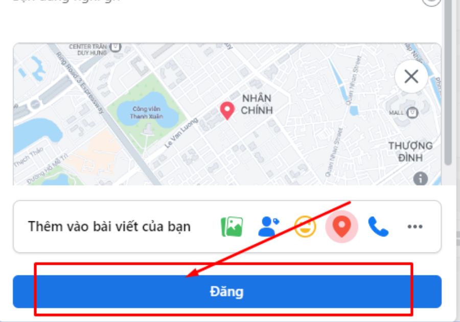 Đăng địa chỉ checkin