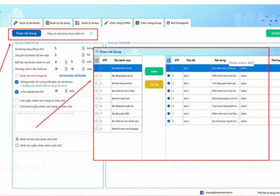 Chọn nội dung gửi tin nhắn