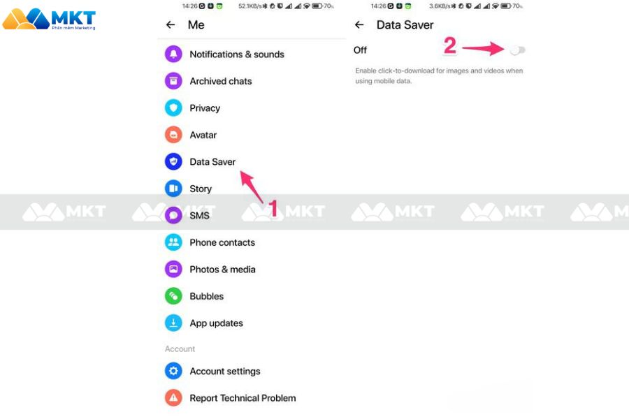 Tắt chế độ tiết kiệm dữ liệu 