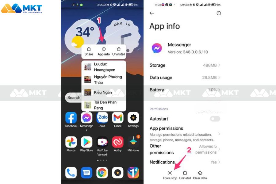 Buộc dừng Messenger