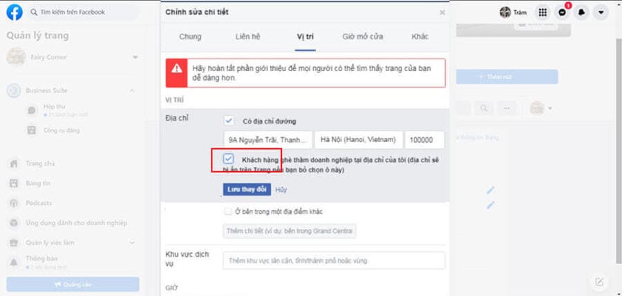 Cách thêm bản đồ vào fanpage, thêm Google map cho trang
