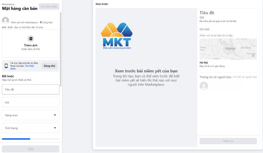 Cài đặt Marketplace trên Facebook