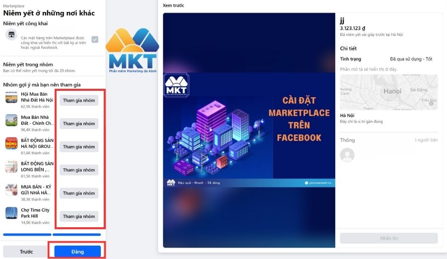 Cài đặt Marketplace trên Facebook