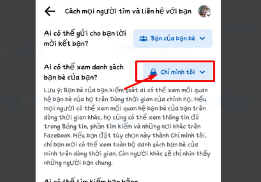 Cài đặt chỉ mình tôi