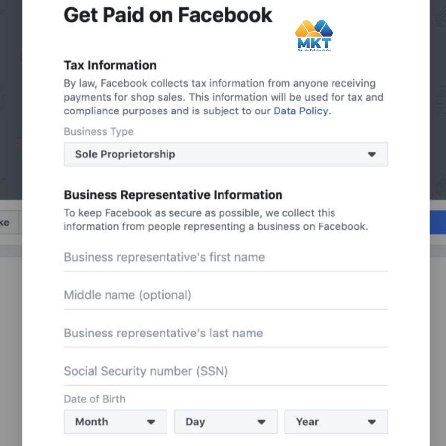 Điền loại hình doanh nghiệp và thông tin của đại diện doanh nghiệp.