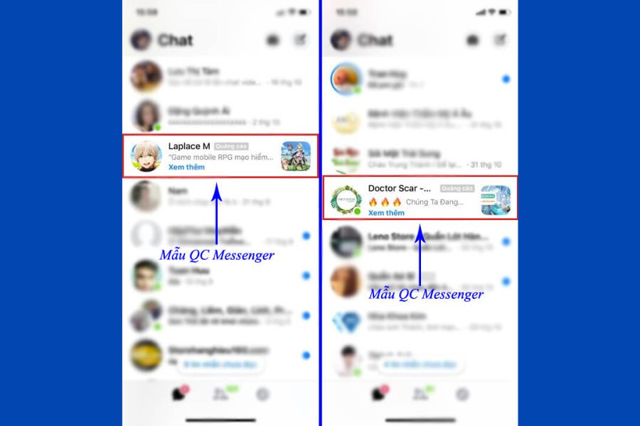 Các loại quảng cáo Messenger