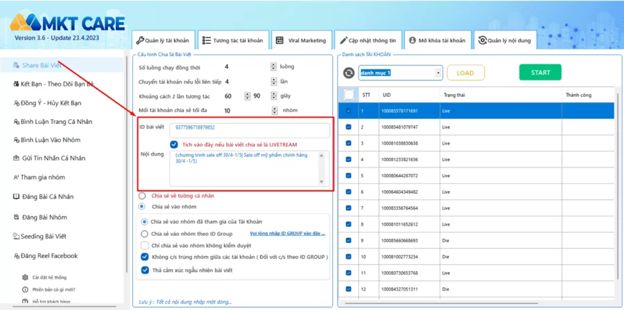 Cách tăng shae Facebook, buff share