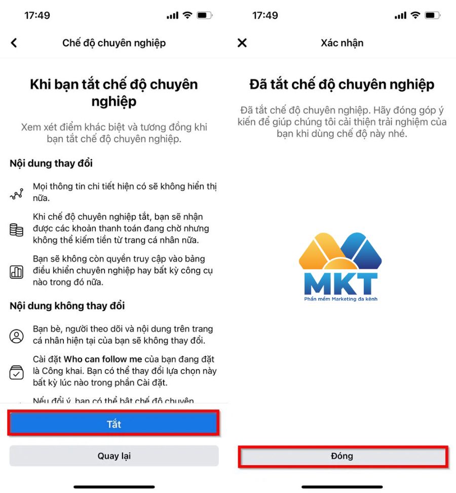 Cách tắt chế độ chuyên nghiệp Facebook