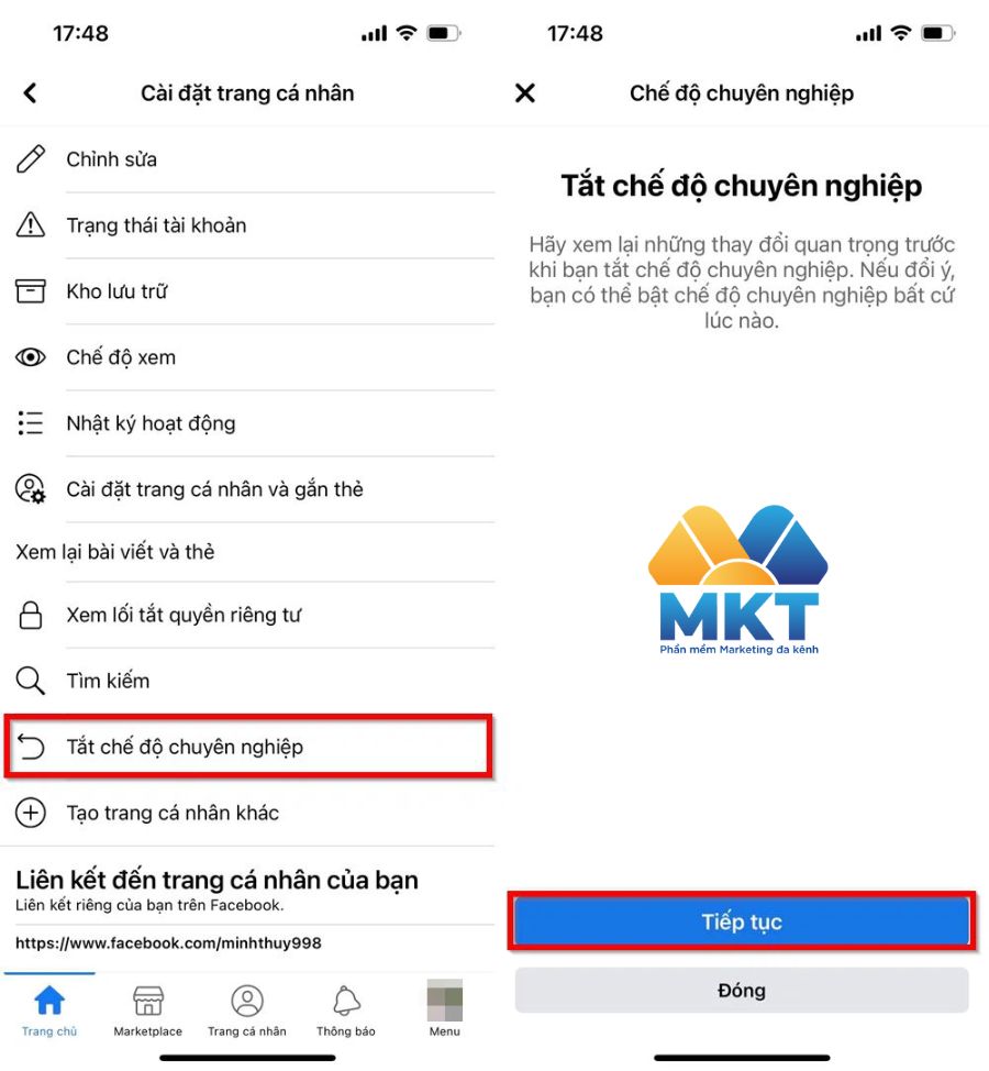 Cách tắt chế độ chuyên nghiệp Facebook