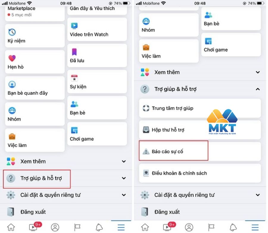 Báo cáo để mở chặn comment Facebook 