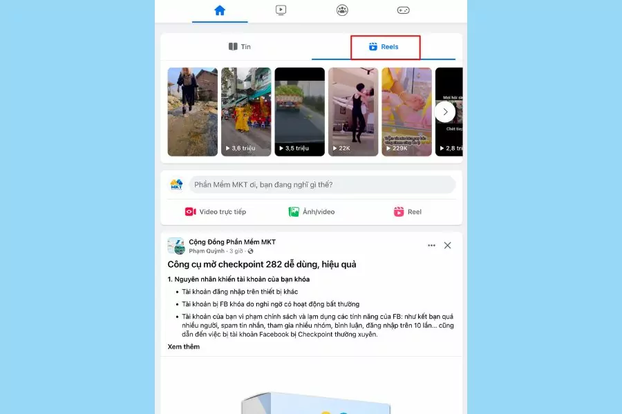 Cách chia sẻ reels lên story Facebook trên máy tính