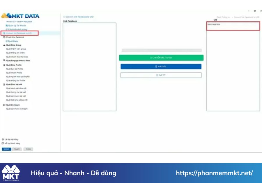 Lấy UID của bạn bè