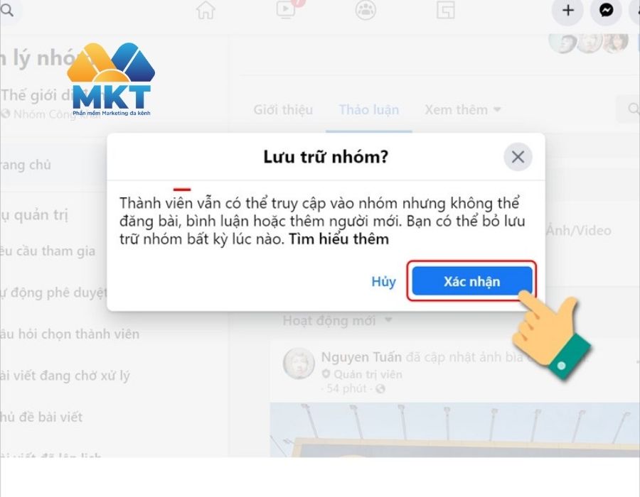 Cách lưu trữ nhóm trên Facebook